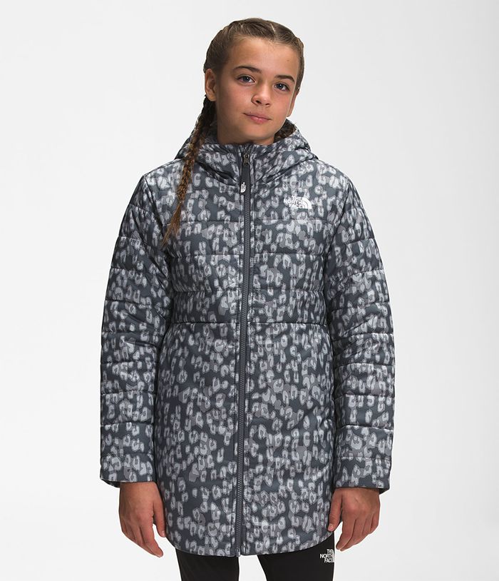 Chaqueta The North Face Niña Printed Reversible Mossbud Swirl Parka - Colombia ZNYJCQ074 - Gris/Leopardo